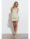 Anna Layered Backless Romper in Lime