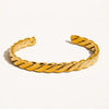 Benir 18K Gold Non-Tarnish Braided Thin Bangle