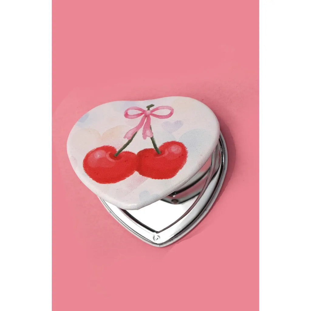 Cherry Travel Pocket Compact Mirror