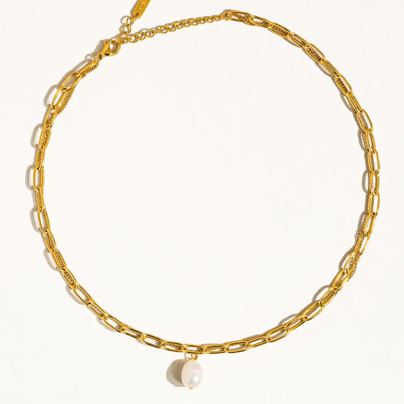 Percy 18K Gold Non-Tarnish Layered Chain Pearl Necklace