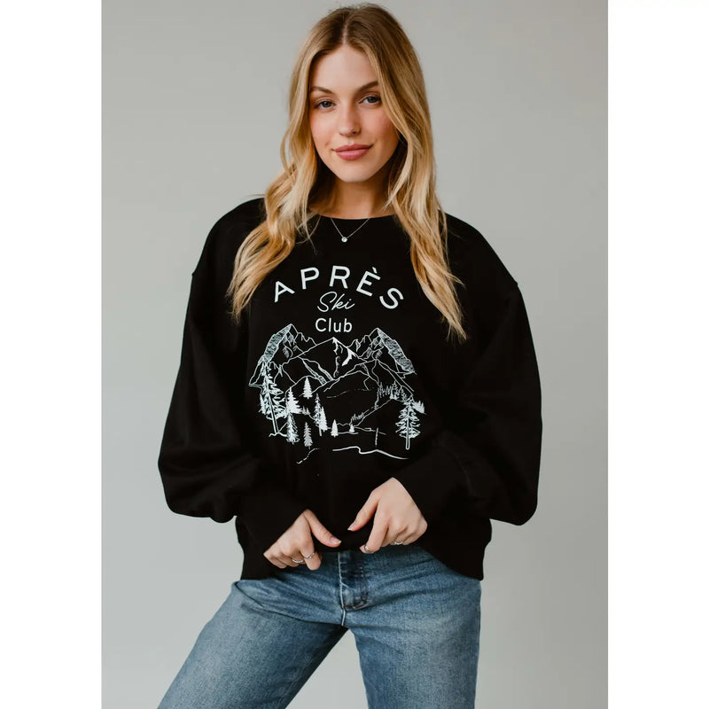 Apres Ski Club Black Graphic Sweatshirt