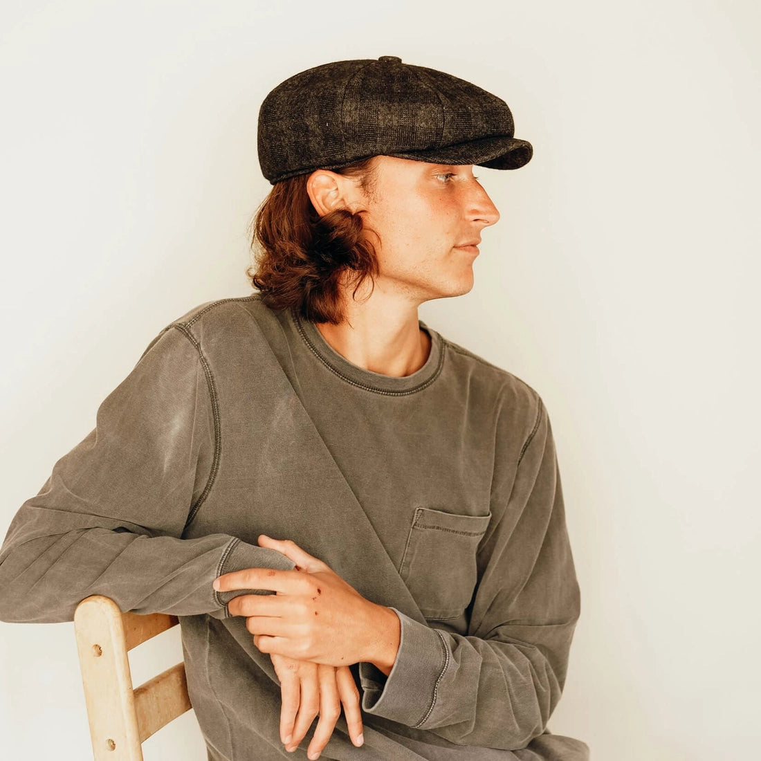 ●ANOETIC● ANC NEWSBOY CAP_BROWN LINEN NEWSBOY CAP – Al's Men Shop Inc.