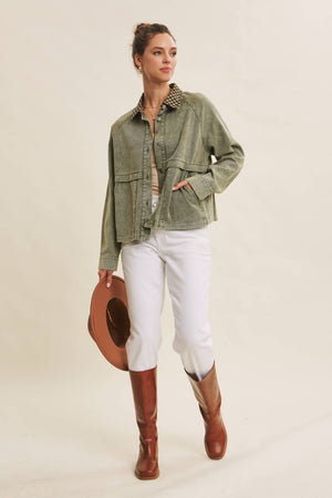 Meg Timeless With A Twist Mineral Washed Cotton Twill Jacket