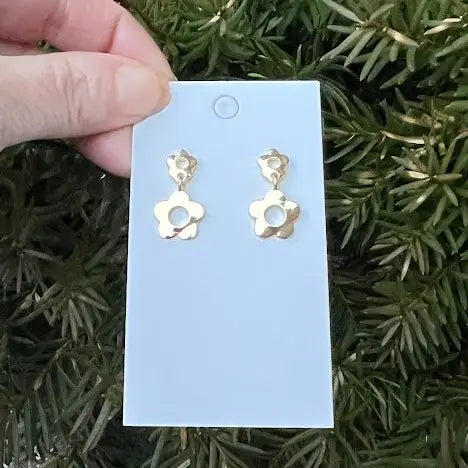 Gold Double Mini Blossom Flower Earrings