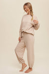Waffle Knit Long Sleeve Lounge Set