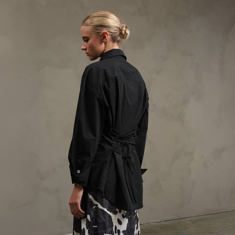 Cinched Shirt with Back Tie Detail