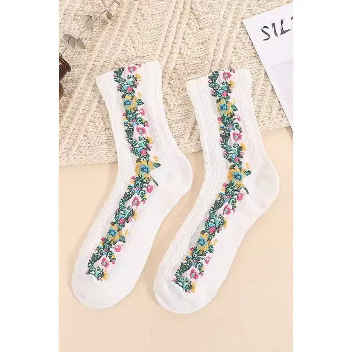 Vintage Pattern Floral Sock