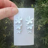 Handmade Cascading White Acrylic Flower Statement Earrings