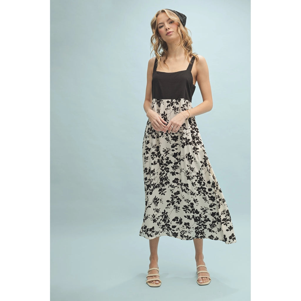 Madison Black and Cream Floral Dress by WishList