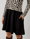 Gracie Boat Neck Animal Graphic Woven and Knit Mix Mini Dress