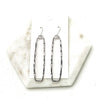 Silver Hammered Rectangle Earrings