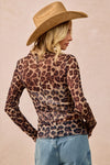 Rachel Mesh Leopard Print Top