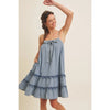 Monet Denim Washed Babydoll Dress