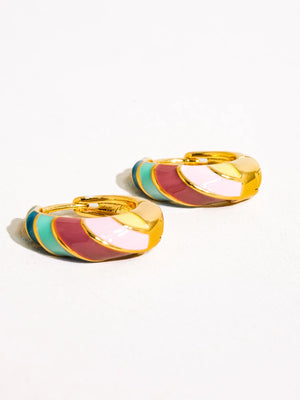 Paloma 18K Gold Colorful Striped Hoop Earrings