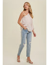 Brooke Satin One Shoulder Top in Champagne