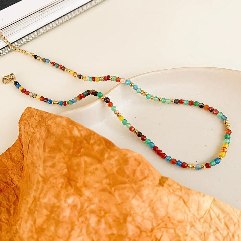 Estelle 18K Beaded Multi Color Necklace