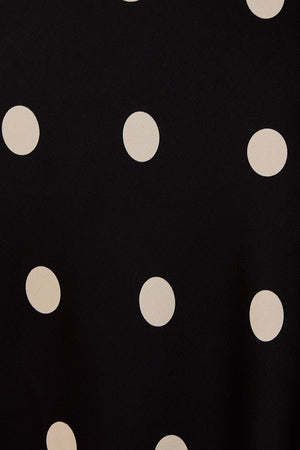 Polka Dot Satin Midi Skirt