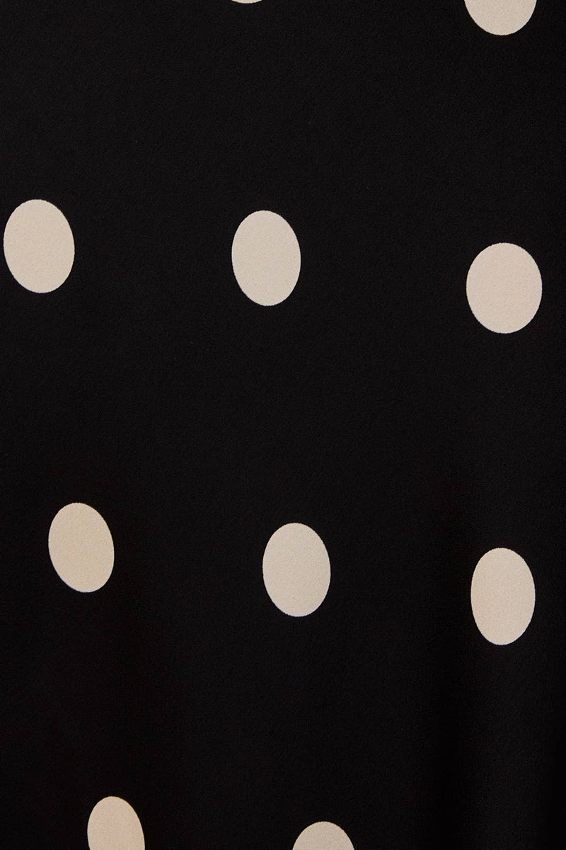 Polka Dot Satin Midi Skirt