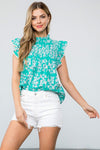 Polly Flower Print Smocked Top by THML
