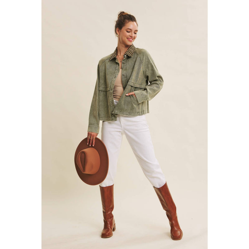 Meg Timeless With A Twist Mineral Washed Cotton Twill Jacket