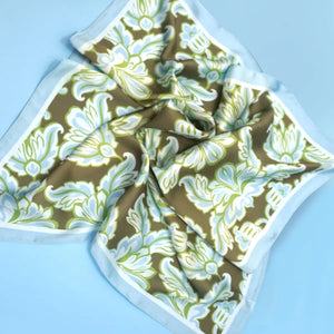 Vintage Pattern Green Sily Bandana Scarf