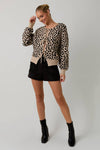 Mandy Front Tie Detail Animal Print Cardigan