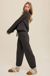 Waffle Knit Long Sleeve Lounge Set