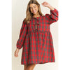 Holiday Plaid Babydoll Dress