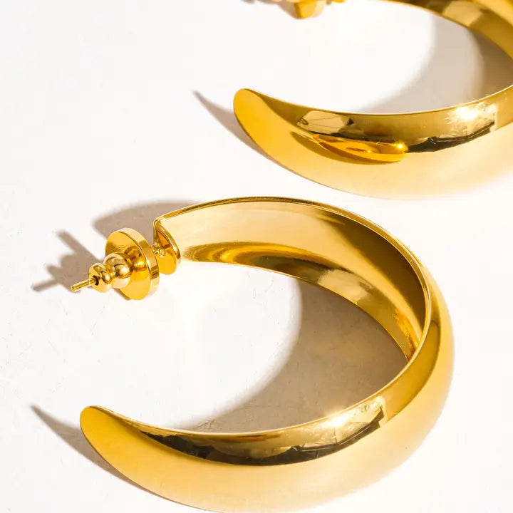 Romee 18K Classic Gold Hoop Earring