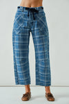 Aaron & Amber Plaid Barrel Jean With Belt