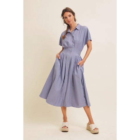 Bethany Floral Print Jacquard Midi Dress With Pockets by In February
