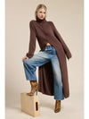 Caroline Turtleneck Sweater Dress in Chocolate Brown
