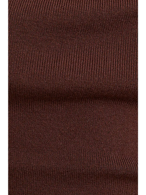 Asymmetrical Neck Sweater in Brown