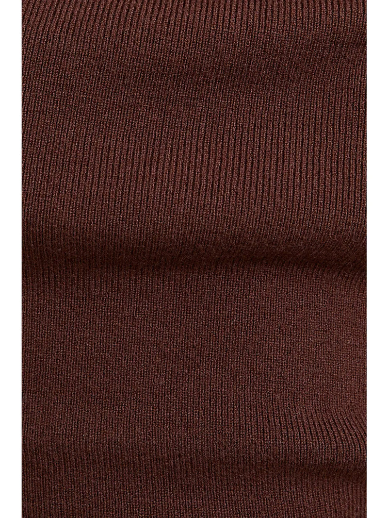 Asymmetrical Neck Sweater in Brown