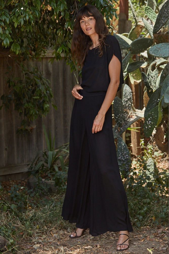 By Together Lauren Woven Gauze High-Waisted Wide Leg Pant