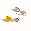 Corinne 18K Two Tone Heart Stud Earring