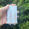 Pearl CZ Gold Threader Earrings