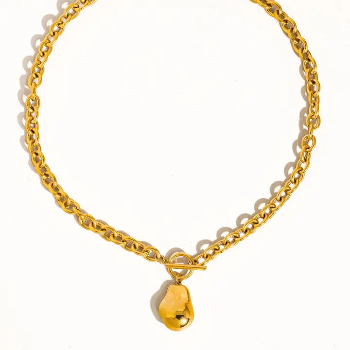 Ciel 18K Non-Tarnish Large Pearl Chain Necklace