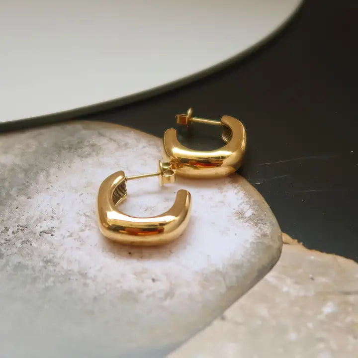 Demi 18K Gold Non-Tarnish Classic C Hoop Earring