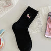 Dog Half Crew Socks in Black or White
