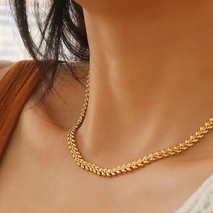Verna Gold Non-Tarnish Wheat Gold Chain