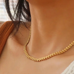 Verna Gold Non-Tarnish Wheat Gold Chain
