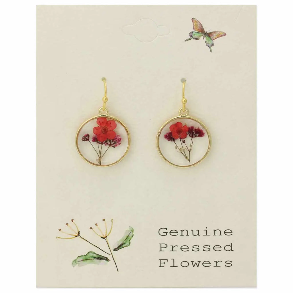 Cottage Pink Dried Flower Earrings