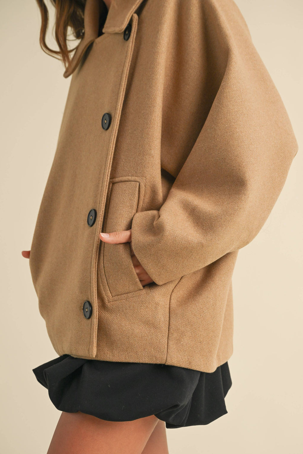 Cape Style Coat in Camel by Miou Muse