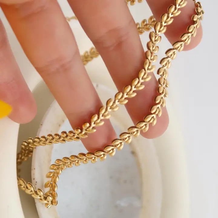 Verna Gold Non-Tarnish Wheat Gold Chain