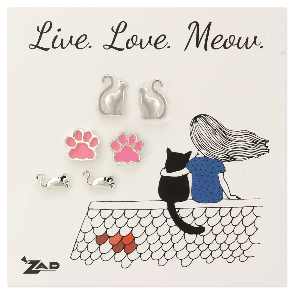 Feline Friend Enamel Post Earrings