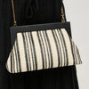 Margot Stripe Straw Clutch in Black and White by Urban Expressions