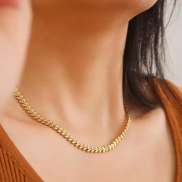 Verna Gold Non-Tarnish Wheat Gold Chain
