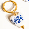 Yun 18K Gold Ceramic Floral Heart Earring