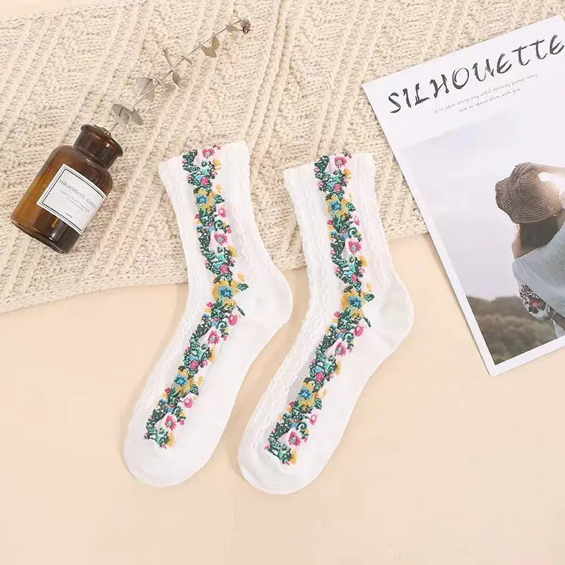 Vintage Pattern Floral Sock